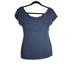 Susana Monaco Off the Shoulder Ruffle Top Black Women’s Size Small